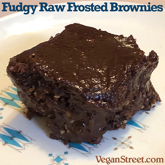 Fudgy Raw Frosted Brownies
