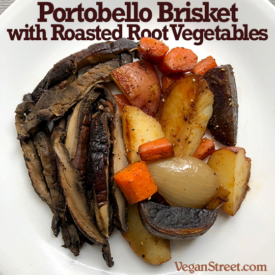 Portobella Brisket with Roasted Root Vegetables