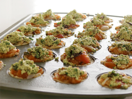 Savory Tomato Tartlettes ready to bake