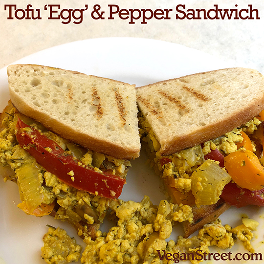 Tofu 'Egg' & Pepper Sandwich