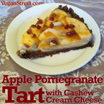 Apple Pomegranate Tart with Cashew Cream Cheese