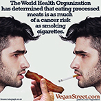 Eating processed meats is as much of a cancer risk as cigarettes.