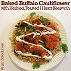 Baked Buffalo Cauliflower with Herbed, Toasted I Heart Keenwah