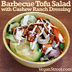 Barbeque Tofu Salad with Cashew Ranch Dressing