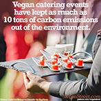 Vegan catering events have saved 10 tons in carbon emissions.