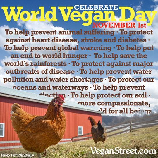 Celebrate World Vegan Day, November 1st