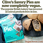 Clive's Savory Pies are now completely vegan.