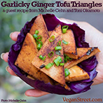 Garlicky Ginger Tofu Triangles