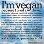 I'm vegan because I want a life with...