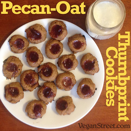 Pecan Oat Thumbprint Cookies