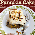 Pumpkin Cake with Cream Cheese Frosting and Toasted Almonds
