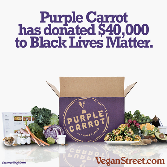 Purple Carrot has donated $40,000 to Black Lives Matter