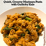 Quick Creamy Marinara Pasta with Garlicky Kale