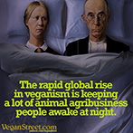 The rapid global rise in veganism is keeping a lot of animal agribusiness people awake at night.