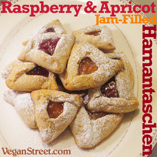 Raspberry and Apricot Jam-Filled Hamantaschen