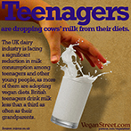Teenagers are dropping milk from their diets.