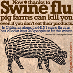 Now, thanks to swine flu, pig farms can kill you even if you don't eat their products.