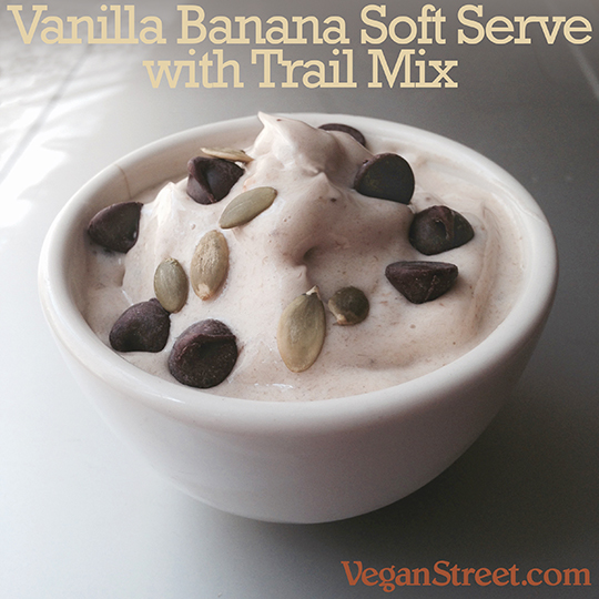 Vanilla Banana Soft Serve with Trail Mix