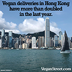 Vegan deliveries in Hong Kong have more than doubled...