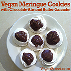 Vegan Meringue Cookies with Chocolate-Almond Butter Ganache