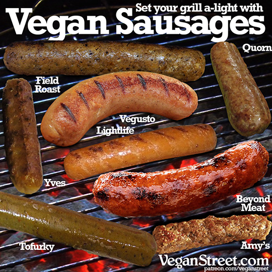 Set your grill a-light with Vegan Sausages.