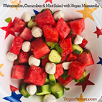 Watermelon, Cucumber and Mint Salad with Vegan Mozzarella