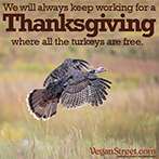 We will always keep working for a Thanksgiving where all the turkeys are free.