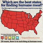 Which are the best states for finding humane meat?